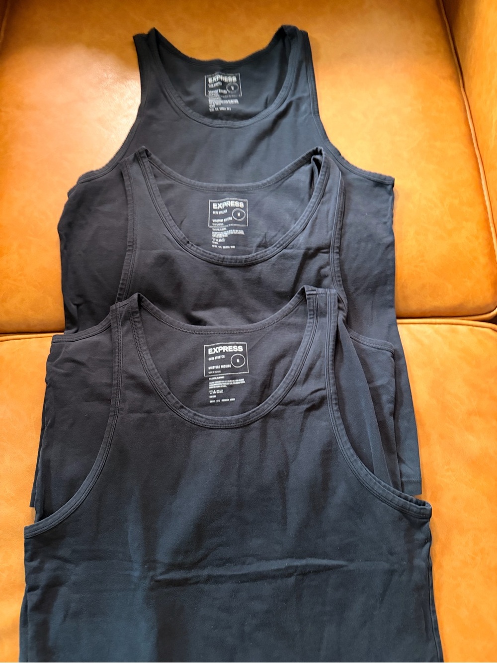 Express Men’s Black Tank Tops - 3 Pack